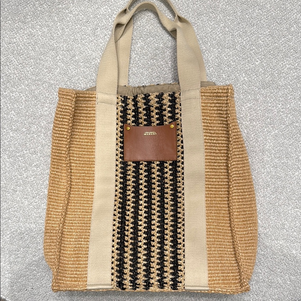 Isabel Marant Tan and Black Tote Bag